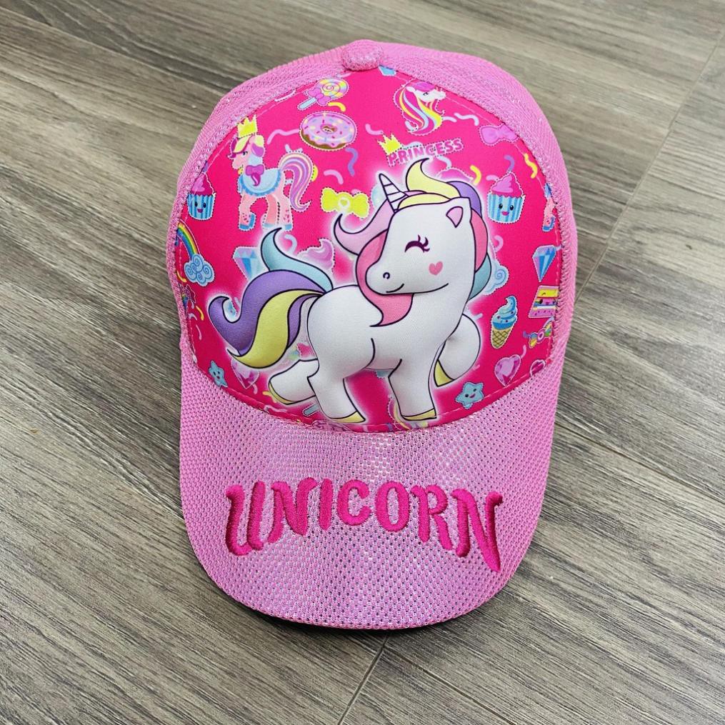 Mũ cho bé gái, nón trẻ em kim tuyến hình ngựa pony, ngựa unicorn in hình sắc nét - Thóc shop