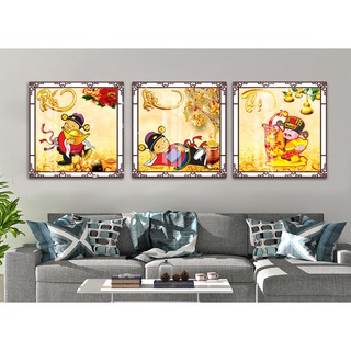 🌸Tranh Treo Tường 3D Trang Trí Phòng Khách Chữ Phúc Lộc Thọ Đẹp,Hiện Đại,Sang Trọng,Thương Hiệu Đại Long Sài Gòn