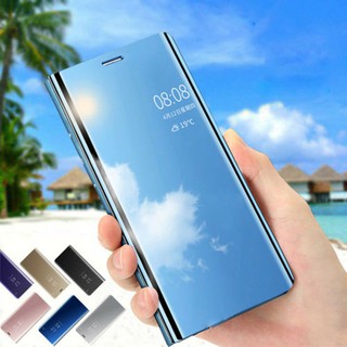 Bao da điện thoại nắp lật tráng gương chế độ xem rõ có giá đỡ cho Samsung Galaxy Note 20/ 8/ 9/ 10 Plus pro