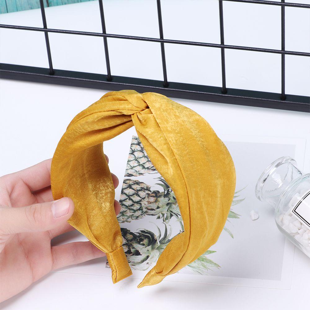 Băng Đô Vải Cotton Chiffon Bản Rộng Thắt Nút Họa Tiết Quả Thông Ngọt Ngào