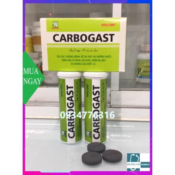 CARBOGAS bệnh dạ dày, đường ruột , kiết lỵ ,sình hơi, ợ chua....( hộp 2 tuýp x 15 viên)