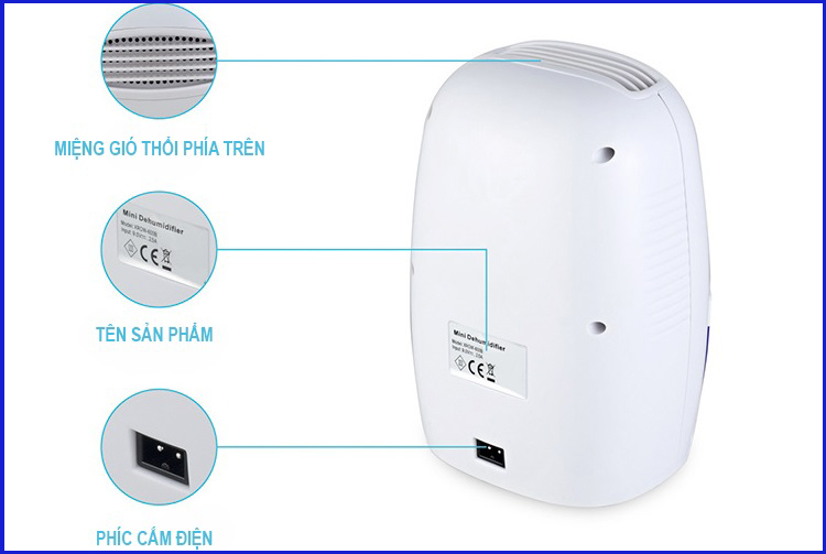 Máy Hút Ẩm Mini Dehumidifier Cao Cấp Loại Bỏ Độ Ẩm Trong Gây Hại,Giữ GÌN không gian xanh