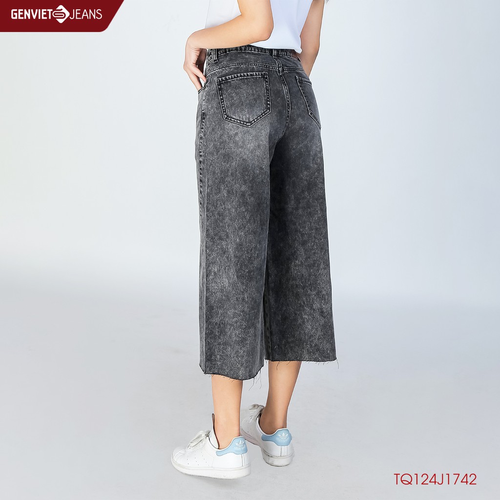 Quần dài jeans nữ ống suông TQ124J1742 GENVIET