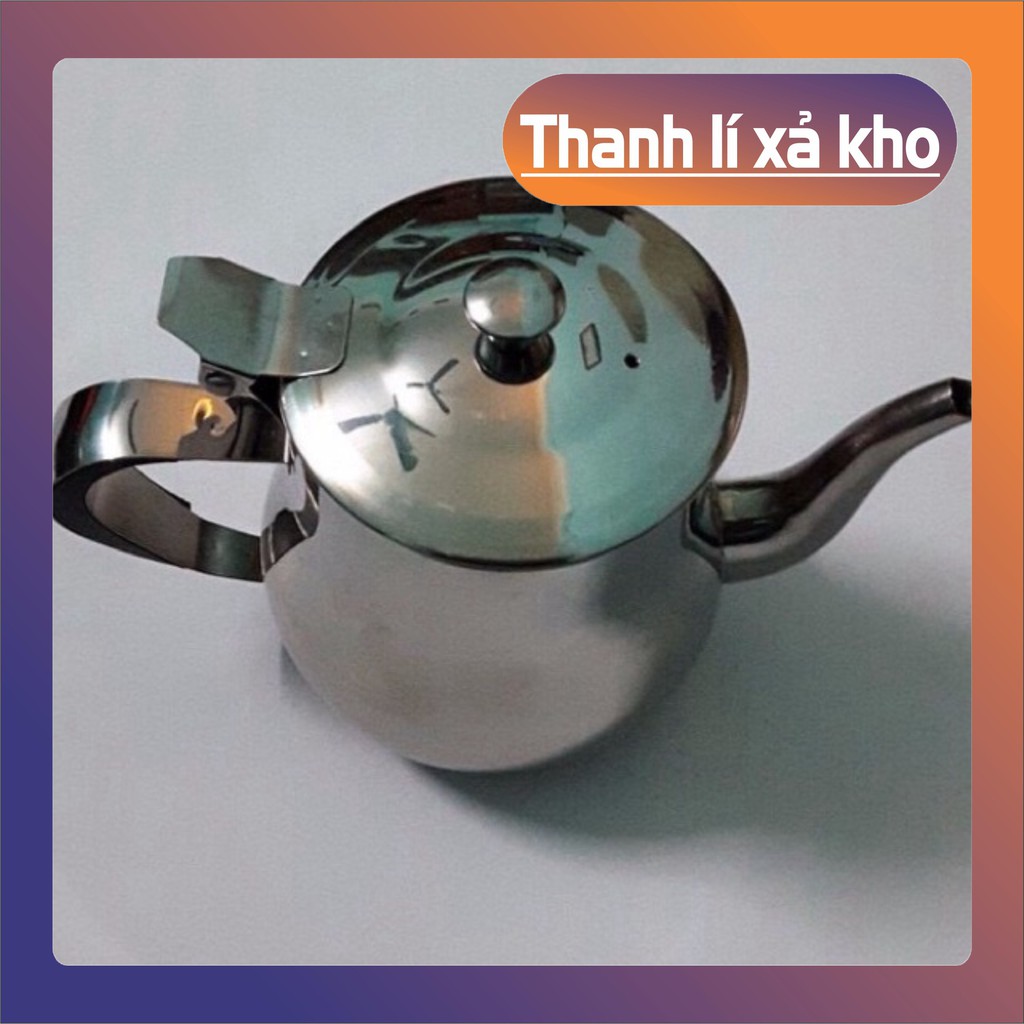 Ấm trà 𝑭𝑹𝑬𝑬𝑺𝑯𝑰𝑷 Ấm pha trà inox 201 (8 x 11 cm)