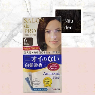 Thuốc nhuộm tóc phủ bạc Nhật Bản Salon De Pro - màu số 6 dụng cụ làm tóc