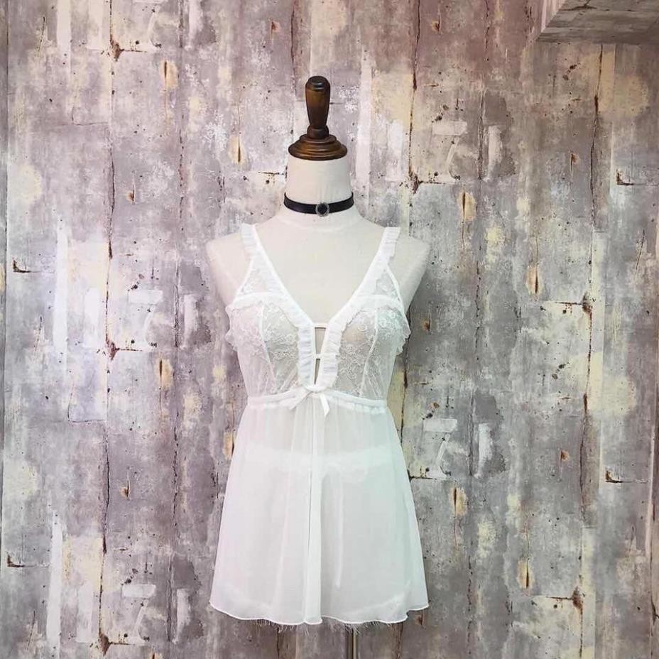 Váy Ngủ ren lưới dây đan lưng mã 3388 hàng cao cấp