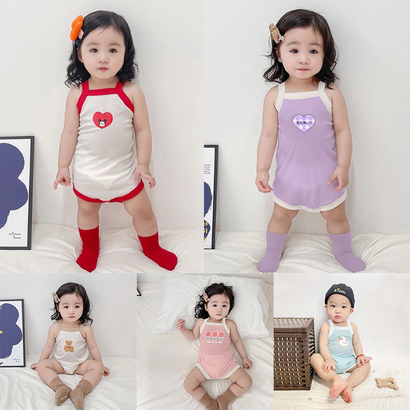Đồ Ngủ Liền Thân Hai Dây Bằng Lụa Mát Thời Trang Mùa Hè Cho Bé