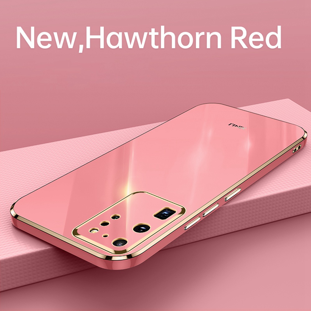 Ốp điện thoại silicon mạ kim loại màu vàng 6d bảo vệ camera toàn diện cho SAMSUNG GALAXY S20 ULTRA PLUS FE 4G / 5G