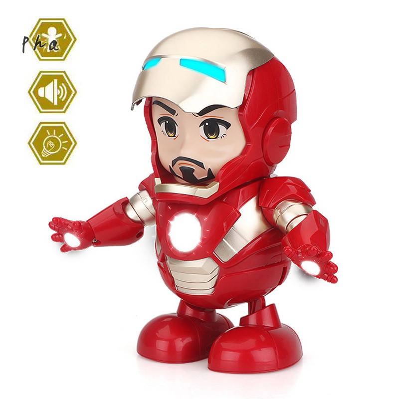 AVENGER Mô Hình Nhân Vật Iron Man Nhảy Múa Có Đèn Led Và Nhạc