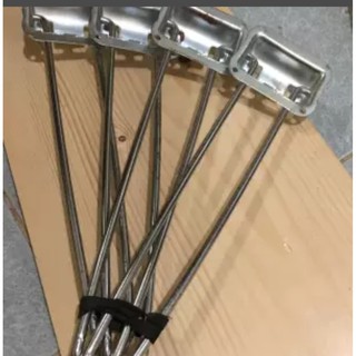 Bộ 4 chân bàn gấp gọn bằng sắt mạ kẽm màu trắng sáng chắc chắn, dài 27cm