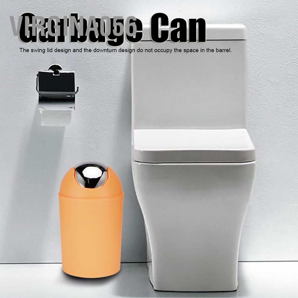 Virgina056 Mini Flip Nắp Nhà Phòng khách ngủ Máy tính để bàn Đầu giường Thùng rác nhựa