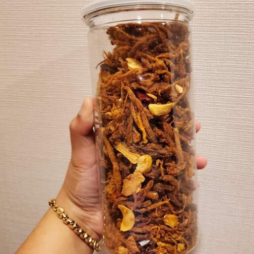 Khô Heo Cháy Tỏi đồ ăn vặt loại 1 món ăn Khô Lợn cao cấp hũ 300g MICHU FOOD | BigBuy360 - bigbuy360.vn