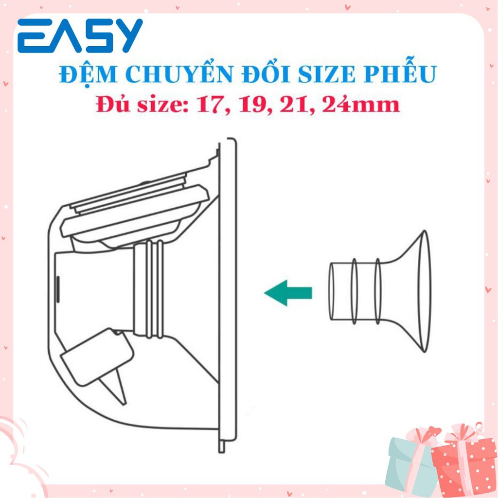 Đệm giảm size phễu máy hút sữa Easy S9 (dùng đc cho nhiều mẫu máy khác nhau)