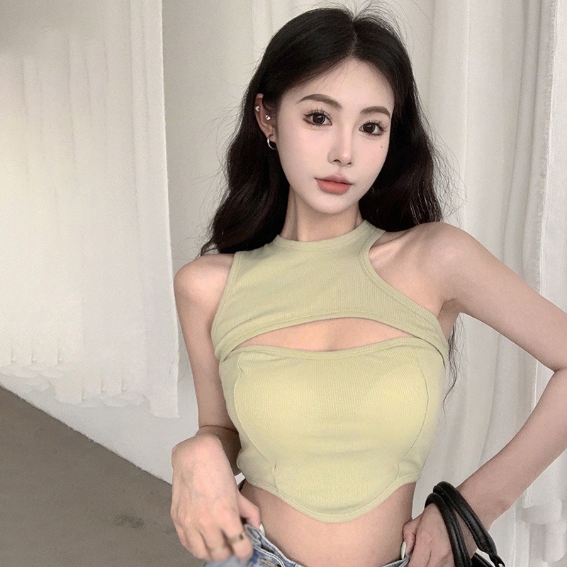 Áo Tank Top Khoét Lỗ Màu Sắc Thời Trang Cho Nữ