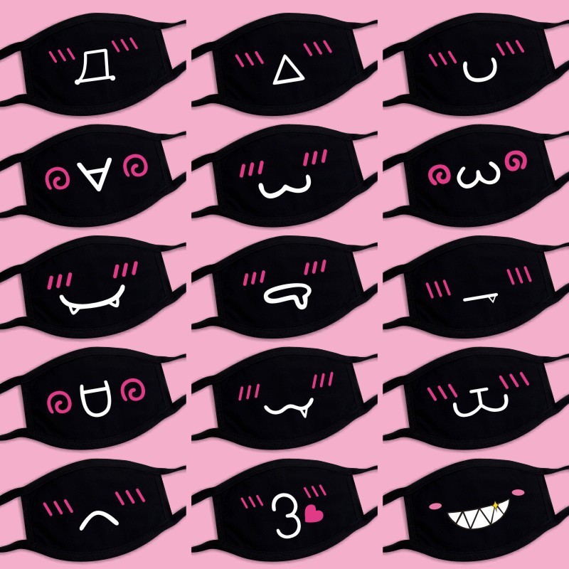 Khẩu trang vải đen in hình chính hãng - Kháng khuẩn, thời trang, chống nắng, khẩu trang trẻ trung năng động | BigBuy360 - bigbuy360.vn