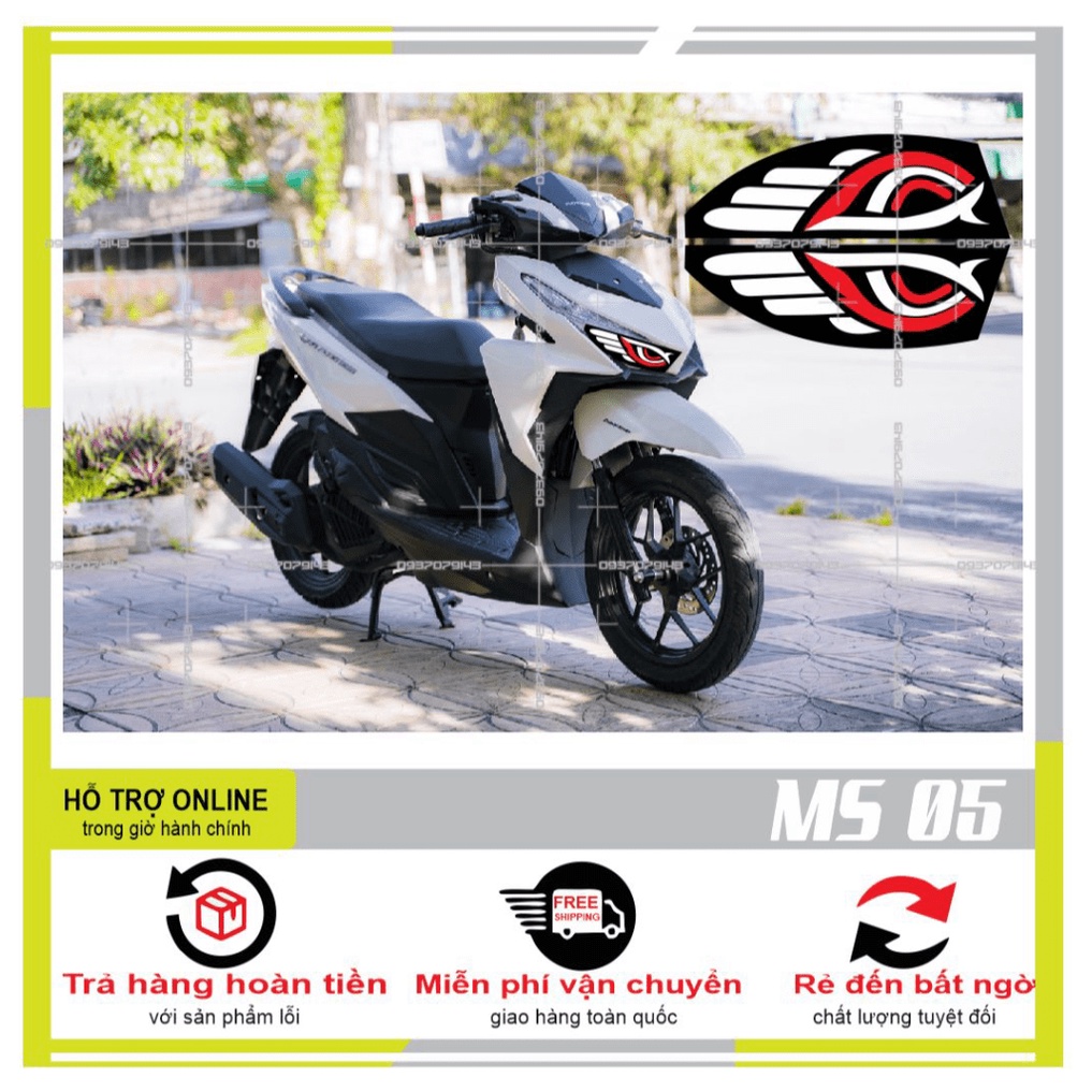 TEM DÁN ĐÈN SƯƠNG MÙ XE VARIO 2017 (DECAL TRONG SUỐT) MS 05 - SHINDECAL2