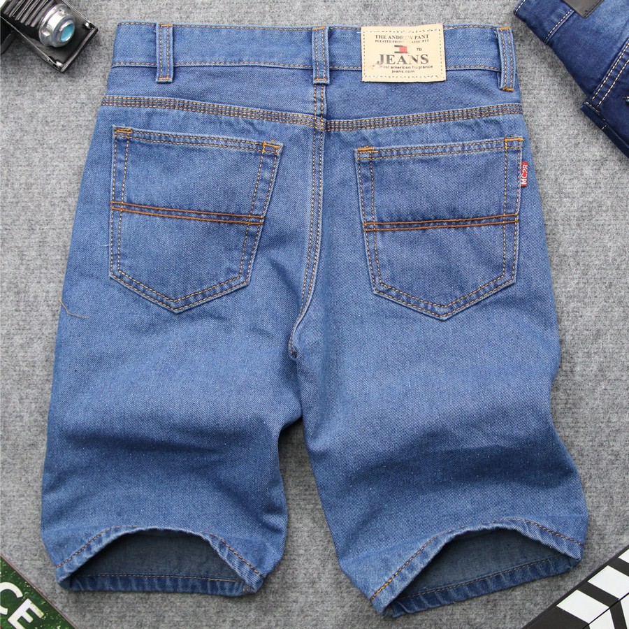 Combo 3 quần shorts jeans nam vải dày 3 màu xanh nhạt, xanh đậm, xanh đen