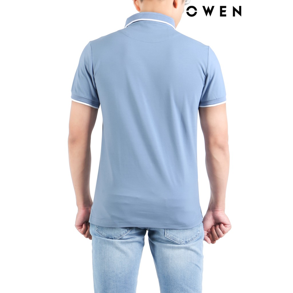 Áo polo ngắn tay Owen Bodyfit màu xanh - APV21856