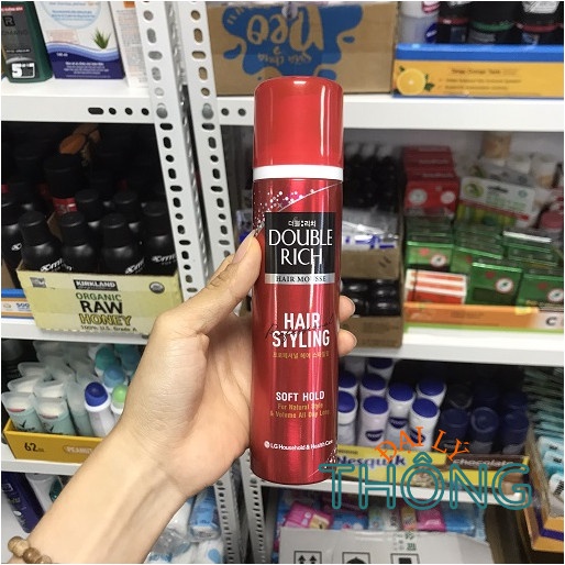 Keo sịt tạo kiểu tóc DOUBLE RICH Hair Mousse  Soft Hold