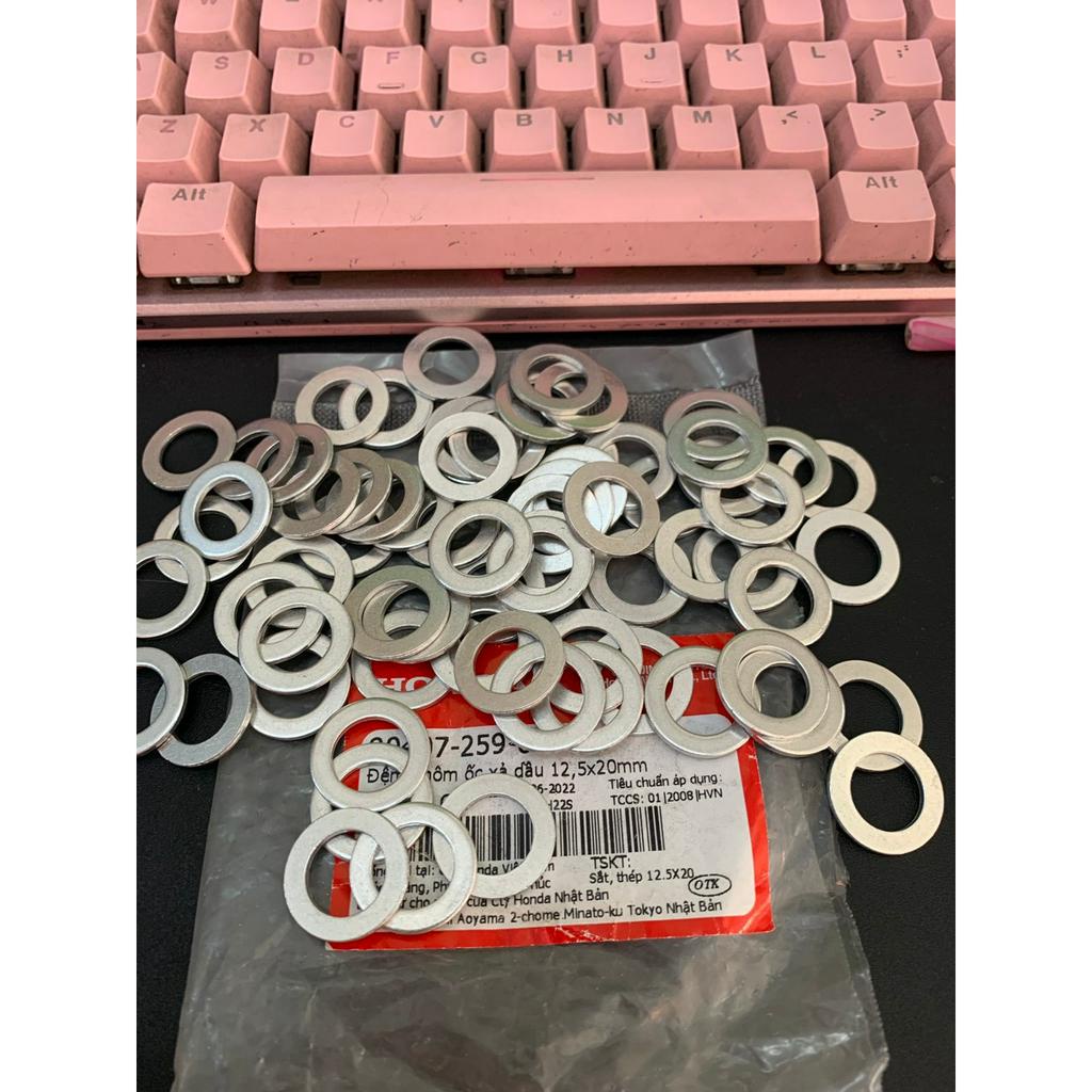 ĐỆM NHÔM ỐC XẢ NHỚT ZIN HONDA 90407259000 - 12,5x20mm