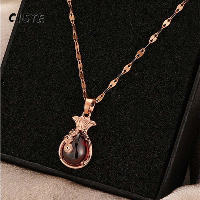 Dây chuyền zircon vàng 18k mặt dây chuyền ngọc bích hình chiếc ví