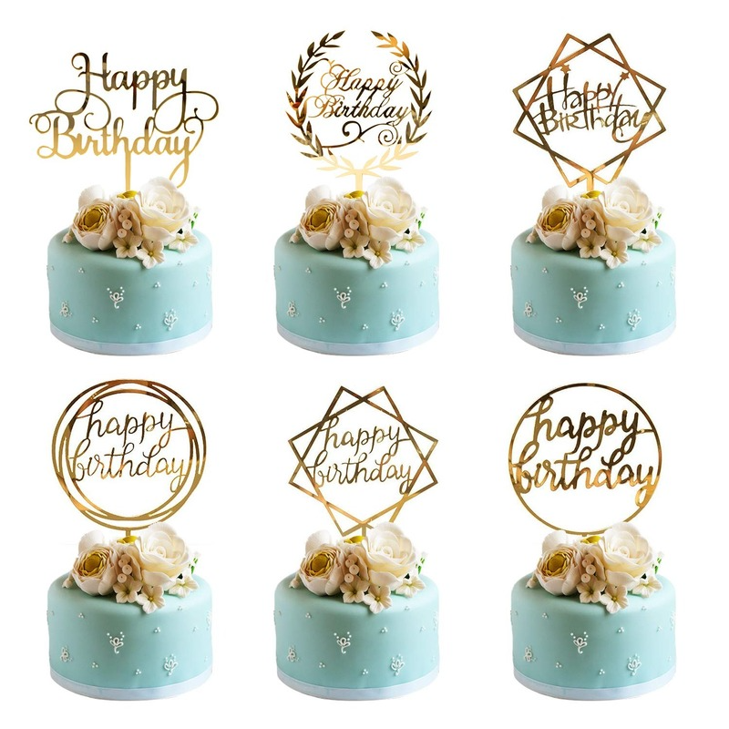 Set 6 Phụ Kiện Chữ Happy Birthday Cắm Trang Trí Bánh