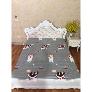 Ga chống thấm cotton Violet,rẻ nhất hcm,được chọn mẫu,ga chống thấm hoa văn-mèo ghi