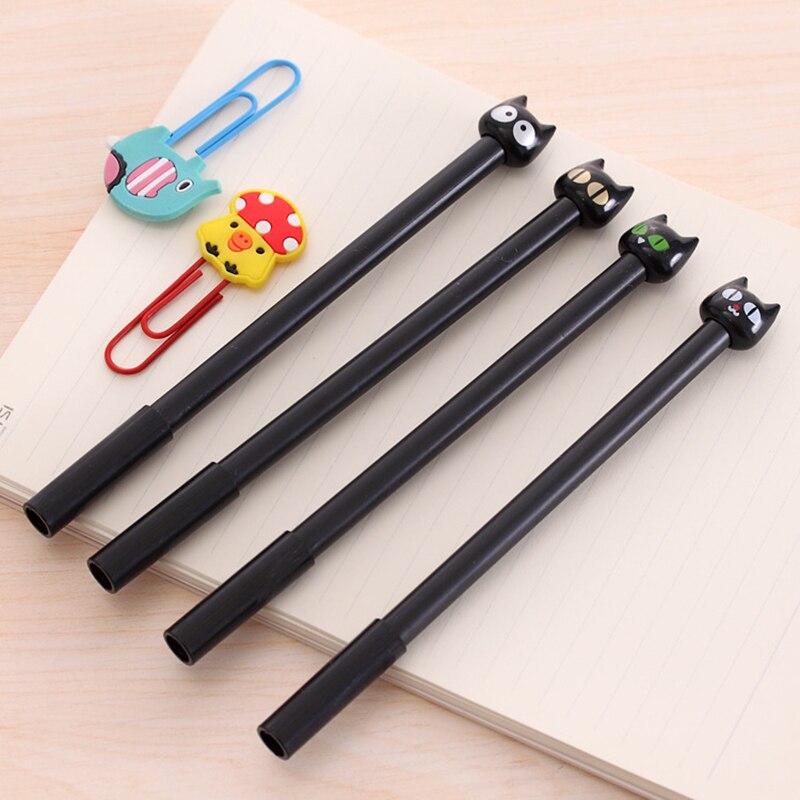 1 Bút Mực Gel Ngòi 0.5mm Tạo Hình Mèo Dễ Thương