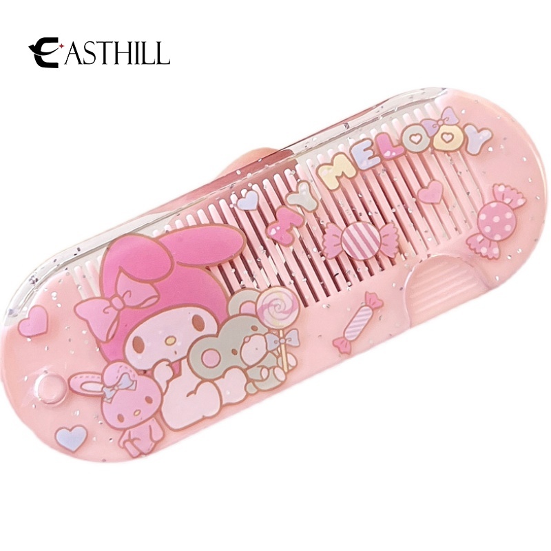 SANRIO Lược Gấp Gọn Họa Tiết Hoạt Hình Hello Kitty Cinnamoroll Mymelody Kuromi Đáng Yêu