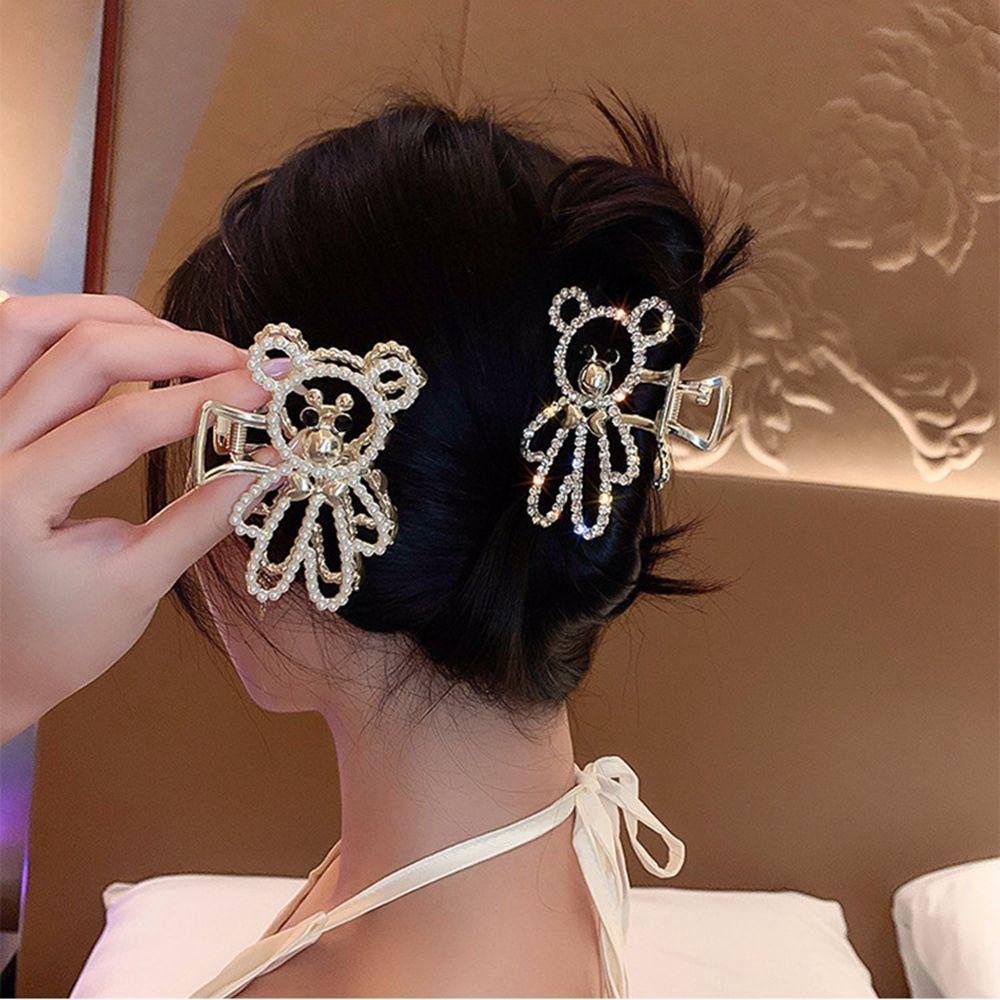 TWINKLE Kẹp Tóc Móng Vuốt Gấu Bằng Hợp Kim Thiết Kế Đơn Giản Dễ Phối Đồ