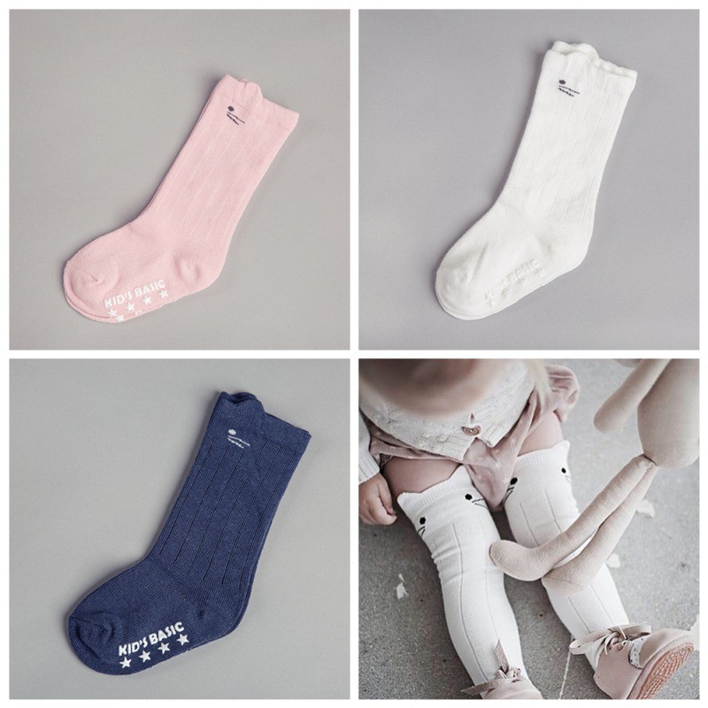 Tất Cotton Màu Trơn Dễ Thương Cho Bé 0-4 tuổi