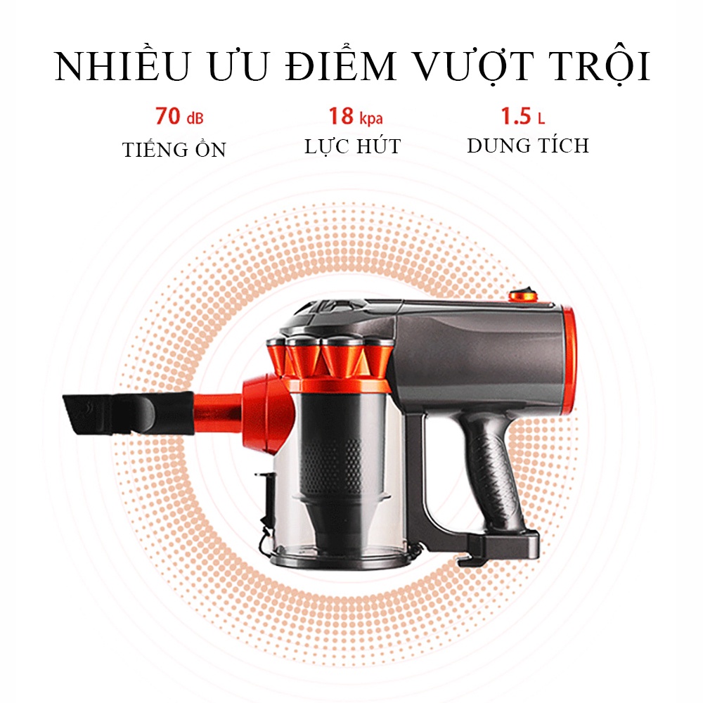 Máy hút bụi gia đình cầm tay 2 trong 1 công suất lớn 600W, hút sạch mọi ngóc ngách cho ngôi nhà của bạn