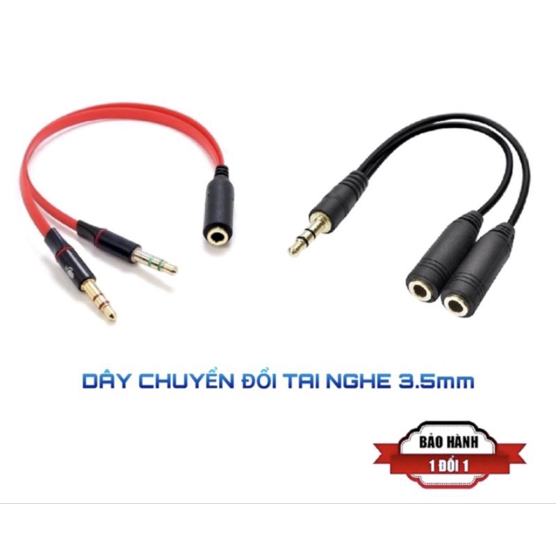 Cáp chuyển đổi tai nghe 3.5mm sang audio, mic và ngược lại, kết nối được rất nhiều thiết bị.