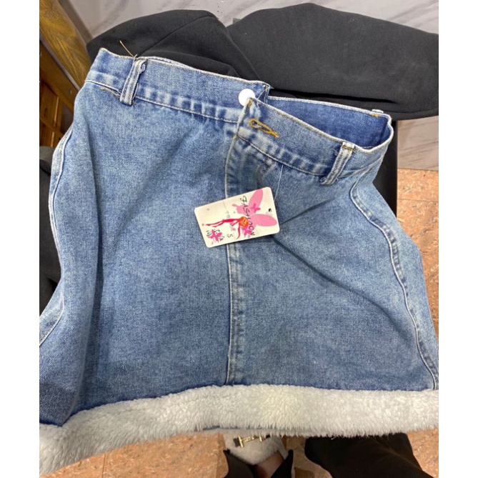 VIDEO-ẢNH THẬT Set Áo Khoác và Chân Váy Jeans Chần Bông