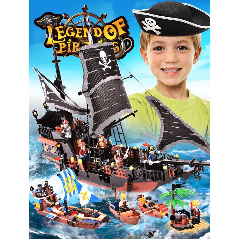 [Hàng mới về] Đồ chơi Lego xếp hình Thuyền cướp biển - Lego mô hình lắp ráp tàu hải tặc cướp biển