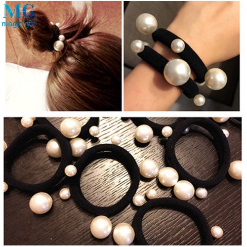Dây Buộc Tóc Đính Ngọc Trai Thời Trang Hàn Quốc