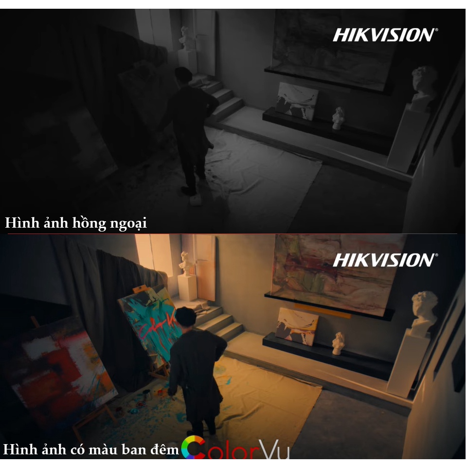 Bộ camera HIKVISION full hd có âm thanh có màu ban đêm và phát hiện con người acusense thế hệ mới