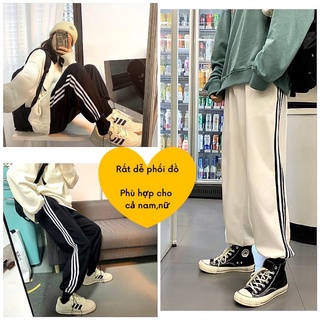 Quân Jogger Nam Nữ 3 Sọc Form Ống Rộng Để Suông Hoặc Rút Dây Bo Gấu Vải Mịn Mềm Mát Quần Joker, Joger, Thể Thao GUF