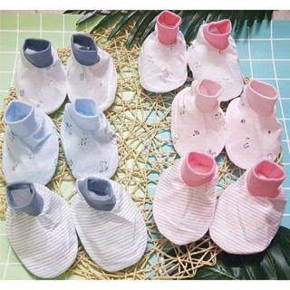 Bao Chân Bo Miomio Cho Bé Sơ Sinh Chất Cotton Mềm Mại An Toàn Cho Bé (1 đôi/gói)