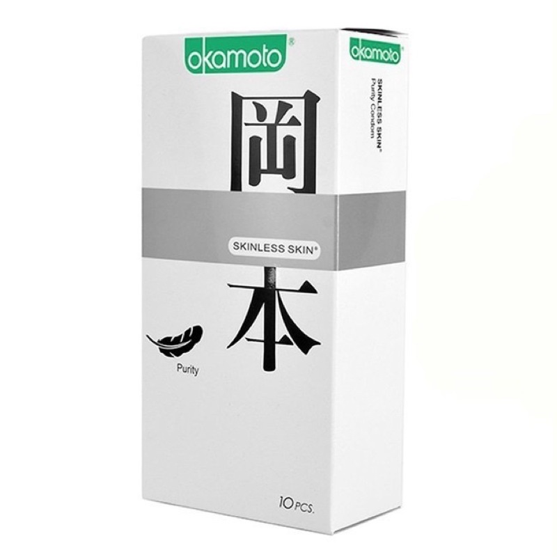 BAO CAO SU Siêu Mỏng Tinh Khiết Okamoto Purity Skinless Nhật Bản - hộp 3 chiếc và hộp 10 chiếc