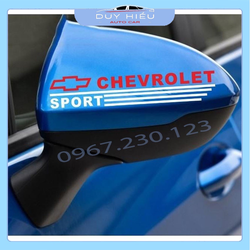 Bộ 2 Tem Dán Gương Chiếu Hậu ô tô Chevrolet new