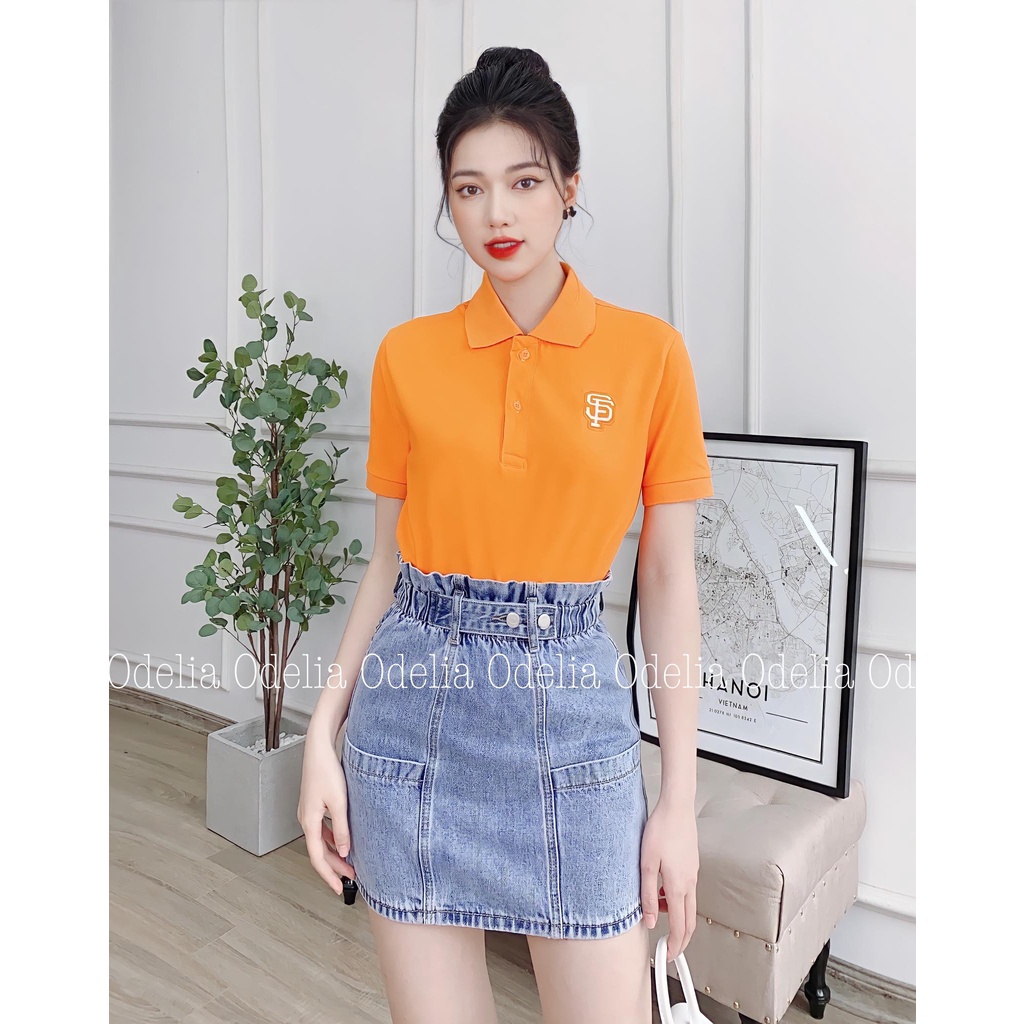 Áo thun polo Odelia họa tiết thêu nổi - A6015