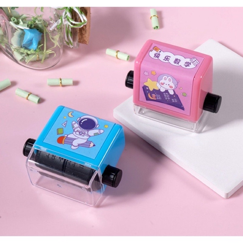 Máy in phép tính cho bé con lăn phép tính tự động cộng trừ giúp các bé phát triển tư duy toán học tặng kèm lọ mực