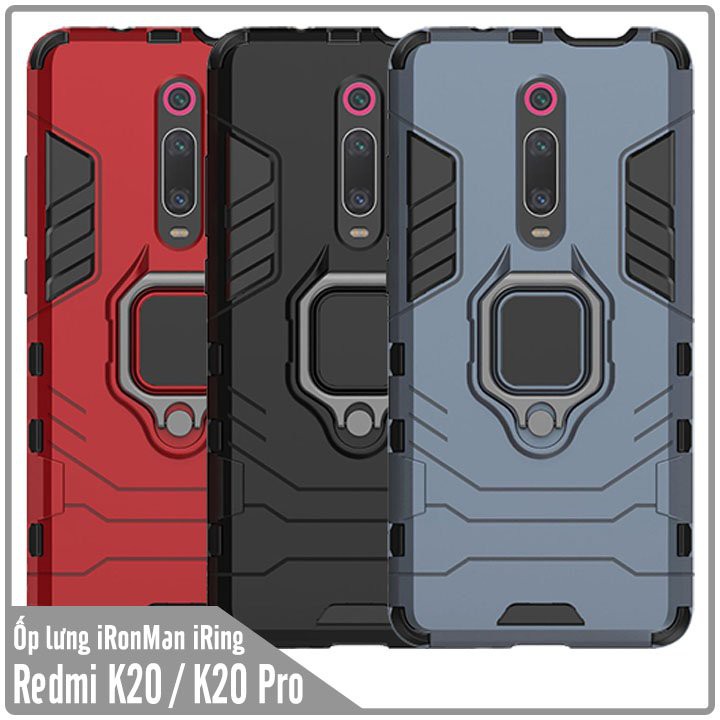 Ốp lưng Xiaomi Redmi K20 / K20 Pro / Mi 9T iRON - MAN IRING Nhựa PC cứng viền dẻo chống sốc