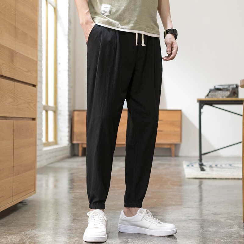 Quần Lanh cotton Ống Rộng Vừa Vặn Kiểu Trung Hoa Cho Nam FARUILINE MEN022