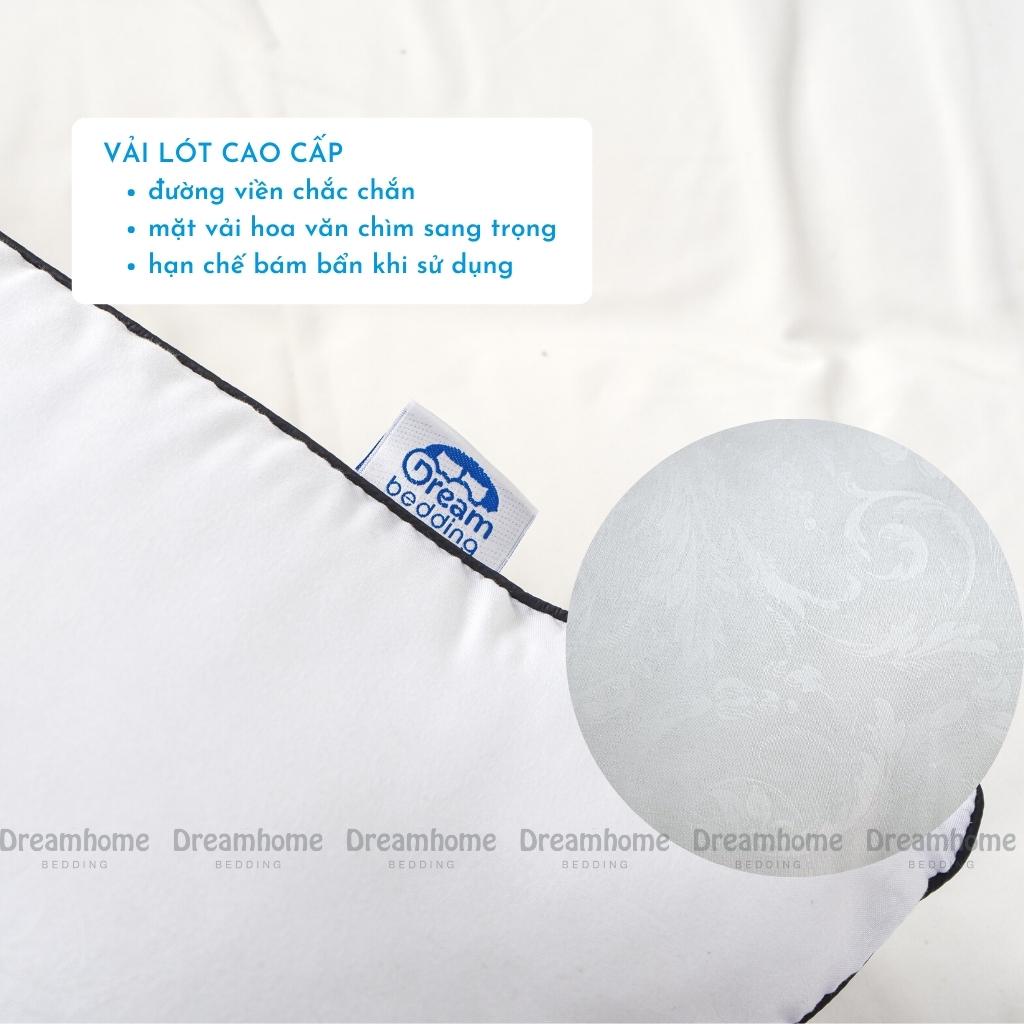 Ruột gối 50x70 45x65 DREAHOME, gối nằm ngủ cho người lớn thấp mềm, có khóa kéo điều chỉnh độ cao