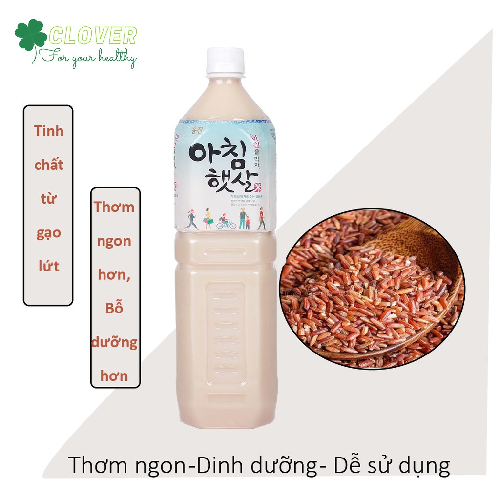 Combo 3 chai nước sữa gạo lứt rang nhập khẩu Hàn Quốc Woogjin Morning Rice 1500ml