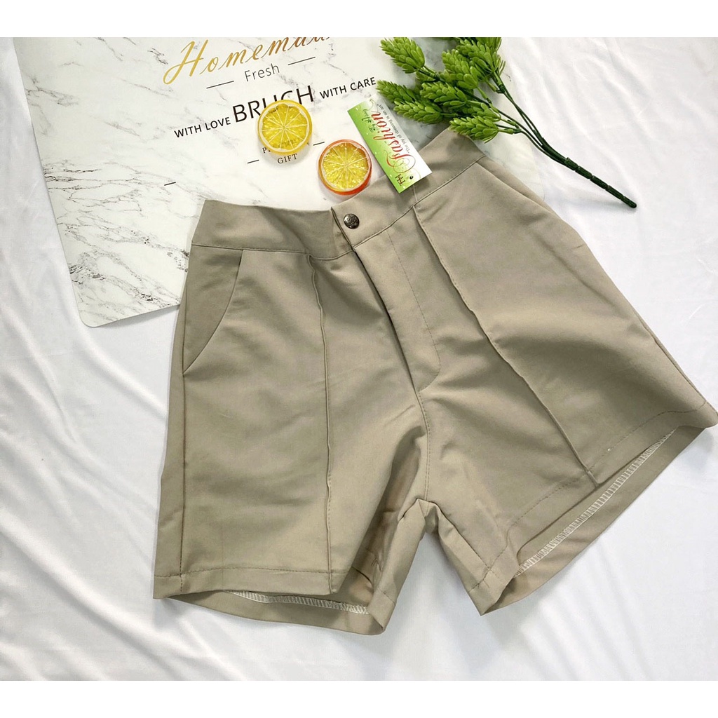 Quần đùi nữ từ 43-46kg - quần sọt short nữ vải kaki Lưng Cao - QU75