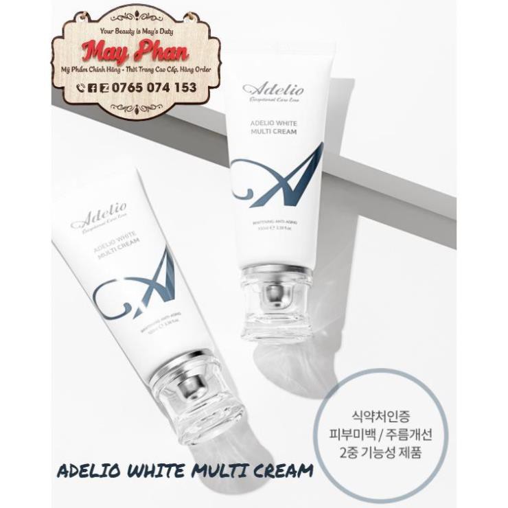 Kem Adelio Multi Cream dưỡng ẩm trắng da ban ngày, kem mắt giảm thâm nhăn bọng mắt chống lão hóa toàn diện