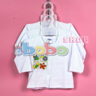 Set 10 Áo Sơ Sinh Bosinis Tay Ngắn, Tay Dài Trắng Cúc Giữa Cho Bé 2-18kg
